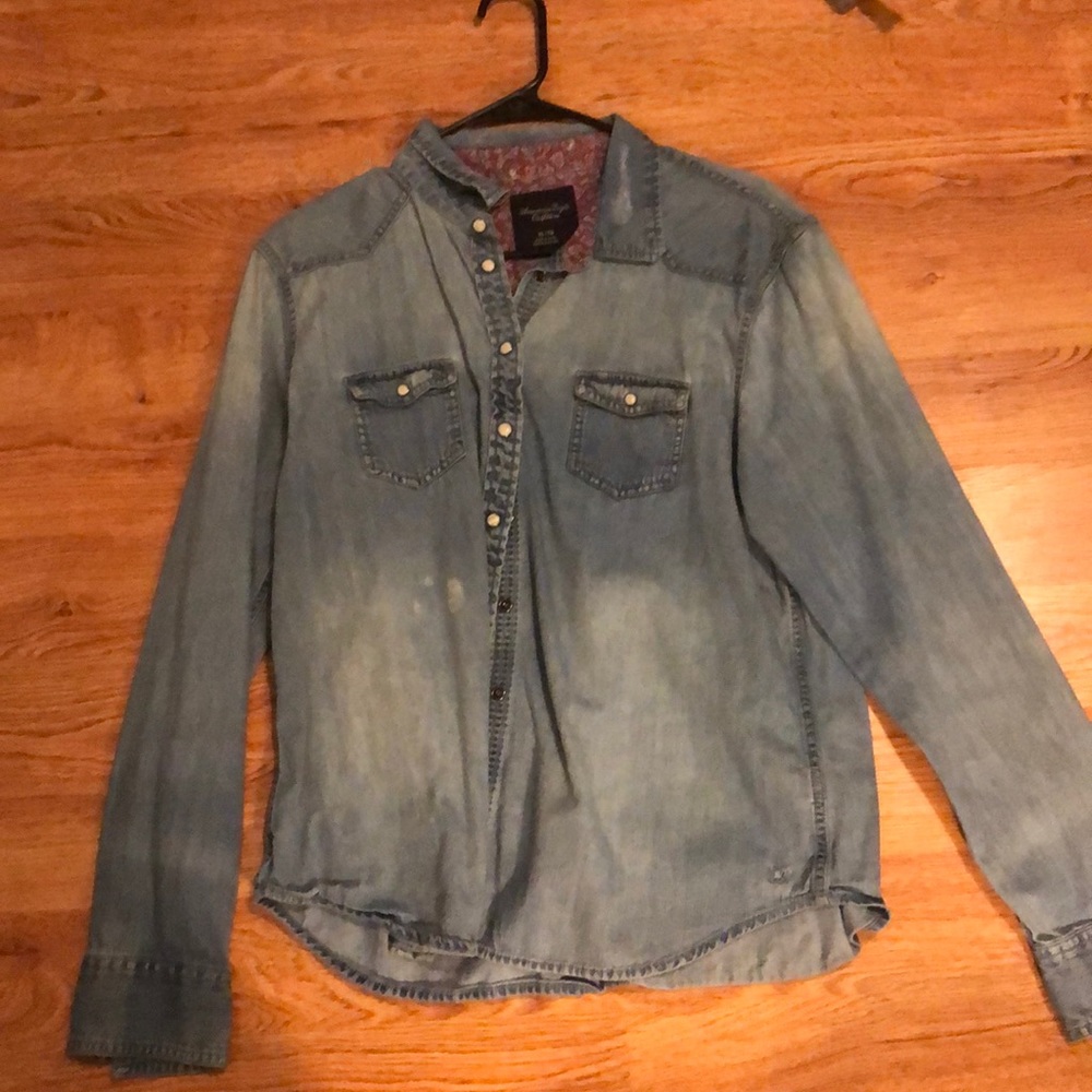 American Eagle denim button down